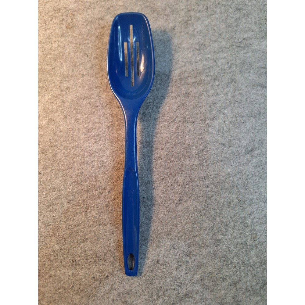 Vintage Foley #1 Country Blue Nylon Plastic Slotted Spoon 11" Light Blue 3 Slots